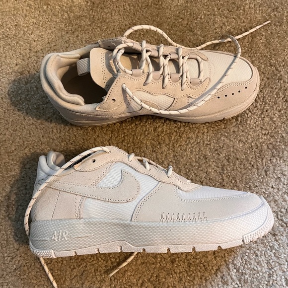 NEW Nike Air Force 1 Wild Sneakers Sz 8 Beige Light Orewood Brown - Picture 2 of 7